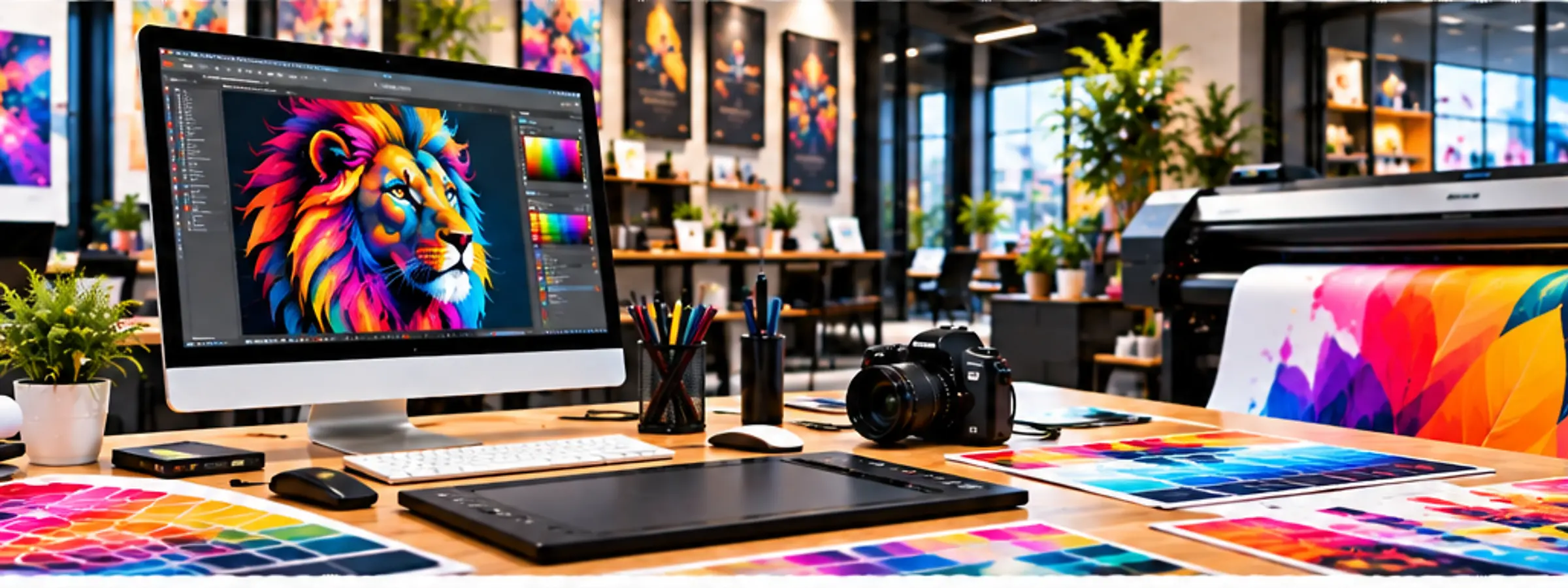 Reklam ve grafik tasarım stüdyosu, geniş format baskı ve yaratıcı uygulamalar